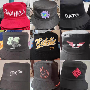 Custom Logo Unisex Cotton Bucket Hat Wide Brim Embroidery Print Streetwear Fishing Sun Hat OEM Promotional <b>Cap</b> - Product Image 4
