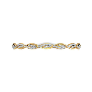 AJRETAIL Women's 1.75ct Leaf Whisper Natural Round Brilliant Cut Diamond Bangle Yellow Gold-HI Color VS-SI Clarity Ethnic Style - Product Image 4