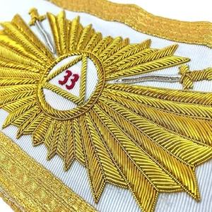 สายสะพายตราสัญลักษณ์โรสครัวซ์ ระดับ 33 ของสมาคมเมสัน คุณภาพสูงมาก สายสะพายระดับ 33 สวยงามด้วยริบบิ้นสีขาว - Product Image 6