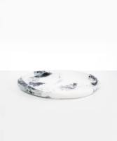 Assiette plate ronde en résine, faite à la main, polie, couleur unie, design moderne et luxueux, passe au lave-vaisselle, écologique, vaisselle pour mariage et fête