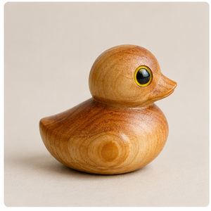 Figurine de canard en bois de manguier faite à la main, décoration minimaliste pour table, art pour salon, sculpture animale - Product Image 1