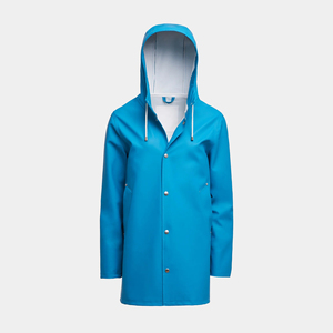 เสื้อกันฝนผู้ชายแบบมีฮู้ด สีน้ำเงิน ติดกระดุม ทรงปกติ ผ้าโพลีเอสเตอร์ - Product Image 6