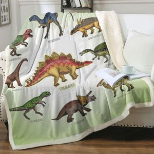 Couverture en polaire sherpa Famille de dinosaures 60"x80" douce et chaude pour toutes les saisons pour garçons, filles et adultes - Product Image 1