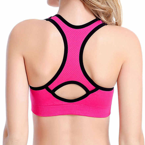 New Arrival High Quality Women's High Support Breathable Seamless Spandex/Nylon Fitness Workout Sports <b>Bra</b> Front Logo Yoga Wear - Product Image 4