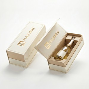 Caja de Regalo Magnética de Cartón Rígido para una Sola Botella de Champán, con Inserto de Papel Ecológico, Diseño Personalizado de Lujo - Product Image 3