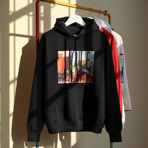 Sweat-shirt à capuche décontracté en polyester et coton, coupe classique, impression numérique, avec personnalisation OEM ODM - Product Image 2