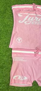 Ensemble deux pièces short et brassière sans manches sportif pour femme, en spandex, sublimation, style streetwear - Product Image 2