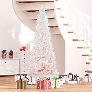 Albero di Natale Artificiale Realistico Rosa e Bianco da 180 cm con 616 Rami e Supporto per Uso Interno - Product Image 2