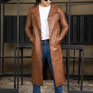 Abrigo de Cuero para Hombre al por Mayor, Chaqueta de Cuero Genuino Elegante, Ropa de Invierno de la Mejor Calidad, Fabricación a Granel con Logotipo Personalizado - Product Image 3