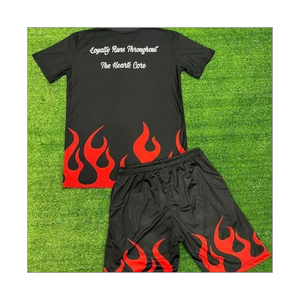 Custom Heat-Transfer Printed Satin Shorts Shirt <b>Set</b> Premium Stylish Men Polyester/Cotton Breathable Summer T-Shirt <b>Sets</b> Custom - Product Image 1