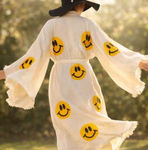 Kimono Holgado 2026 para Mujer Musulmana, Vestido Kaftán de Manga Larga, el Mejor Vestido de Todos los Tiempos, Nuevo Vestido Blanco Bordado, Ropa Femenina - Product Image 4