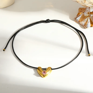 Collar Geométrico para Mujer en Acero Inoxidable 304 con Recubrimiento de Oro Real de 18K de 0.03µm con Circonita - Product Image 3