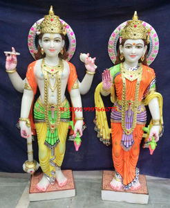 Murti de Mármol Blanco de Vishnu y Laxmi - Product Image 6