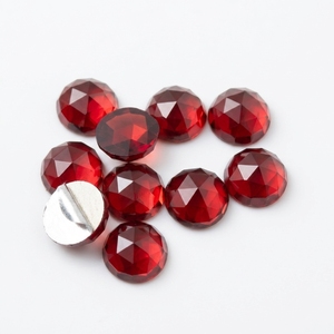 Venta al por mayor de granate rojo natural de 6 mm, cabujón redondo con corte rosa, piedra preciosa suelta calibrada de base plana, lote a granel para fabricación de joyas - Product Image 5