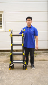 บันไดอลูมิเนียมแบบพับได้ VIETLADDERS NVLB-44 ขนาด 12 ฟุต 12 ขั้น รับน้ำหนักได้ 150 กก./300 ปอนด์ เหมาะสำหรับใช้ในโรงแรม รับประกัน 1 ปี - Product Image 4