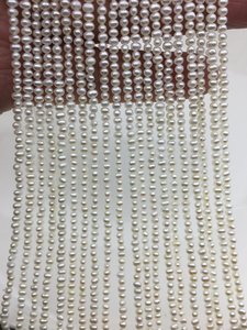 Perlas de Agua Dulce Blancas Naturales AA de 2.3-2.5mm, Perlas Tipo Semilla de Patata, Alto Brillo, Hebra Suelta para Fabricación de Joyería, Venta al Por Mayor - Product Image 3