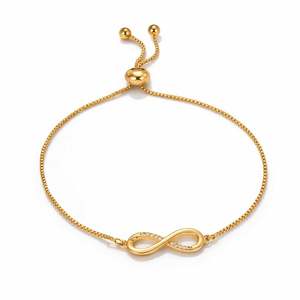 18K Gold Plated Stainless Steel <b>Infinity</b> Charm <b>Bracelet</b> for Women - Product Image 3