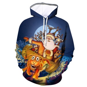 Sudaderas con capucha y sudaderas con estampado navideño en 3D de alta calidad informales para hombre, nuevo diseño de fábrica de talla grande para otoño e invierno, baratas - Product Image 5