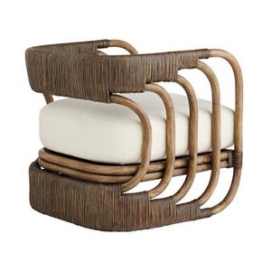 Rattan Accent Chair Wooden Frame Living Room Dining Chair Woven Back Leisure <b>Seating</b> - Product Image 4