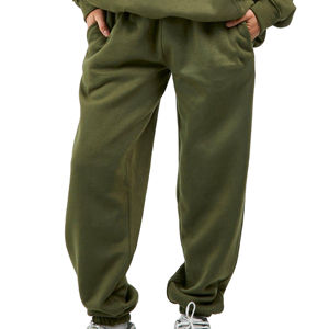 Conjunto Deportivo con Capucha para Mujer, Color Verde Oliva, Manga Larga, Estilo Casual, Holgado, Sudadera y Pantalones 100% Algodón, Ropa de Otoño - Product Image 3