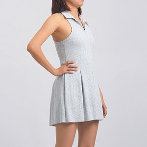 Women Sleeveless Sports Tennis <b>Skirt</b> Soft Nylon Golf Athleisure Dress Active Wear Loose Tennis Dress Made By TRIOTAKE INDUSTRY - Product Image 4
