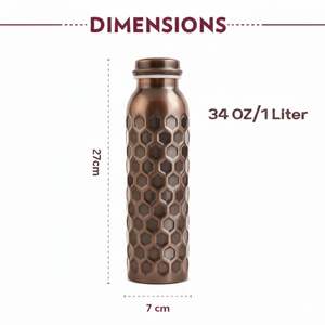 Hammered <b>Copper</b> Water <b>Bottle</b> <b>Copper</b> <b>Bottle</b> <b>Copper</b> Tumbler for Drinking Water <b>Bottle</b> Pure <b>Copper</b> <b>Bottle</b> Handmade Ayurveda Pot - Product Image 6