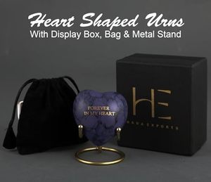Decorative Aluminum Heart <b>Ash</b> <b>Keepsake</b> Urn Funeral Memorial Container Featuring Elegant Polished Exterior Finish - Product Image 3