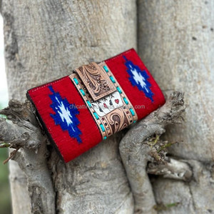 Nouvelle couverture de selle aztèque pochette en cuir Western élégant à deux volets femmes portefeuilles usiné à la main Gamble vente chaude embrayages de sculpture - Product Image 3