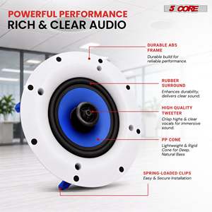 Par de Altavoces de 8 Pulgadas y 500W de 2 Vías para Empotrar en Techo/Pared, Modelo CL 08 2W, Montaje Empotrado de 5 Núcleos para Cine en Casa - Product Image 5