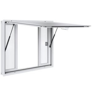 Ventana de Concesión de Aleación de Aluminio de 48"x36" para Camiones de Comida, 4 Ventanas Correderas Horizontales, Puerta con Toldo y Función de Arrastre - Product Image 1