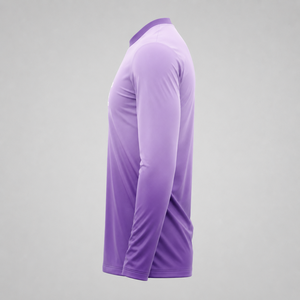 เสื้อฟุตบอลแขนยาวสีม่วงสำหรับผู้ชาย คอกลม ระบายเหงื่อได้ดี พิมพ์ลายแบบซับลิเมชั่น ชื่อทีมด้านหลัง ผ้าโพลีเอสเตอร์ 180 กรัม - Product Image 2