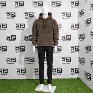 Sudadera con Capucha Sherpa para Hombre, Personalizada con Logotipo Bordado, de Felpa Gruesa, Estilo Urbano, Teñida en Color Liso, Cálida para Invierno, Talla Grande, Suave y Esponjosa - Product Image 3
