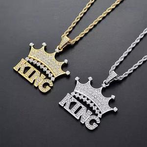 Pendentif de luxe en argent 925, style hip-hop, avec nom de roi, entièrement serti de diamants Moissanite, pour hommes, prix compétitif, best-seller - Product Image 1