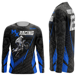 เสื้อเจอร์ซีย์มอเตอร์ครอส KhumBro MX Racing แบบไม่มีแขน สีดำ-น้ำเงิน พิมพ์ลายแบบ Sublimation แห้งเร็ว ระบายอากาศได้ดี ผลิตจากโพลีเอสเตอร์ สำหรับผู้ใหญ่ ทั้งชายและหญิง เหมาะสำหรับการปั่นจักรยาน - Product Image 3