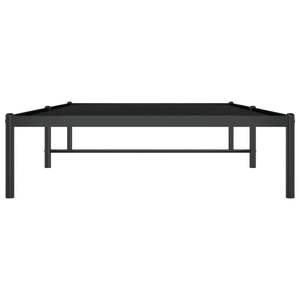 Cadre de lit simple rectangulaire en acier noir, structure métallique - Product Image 5