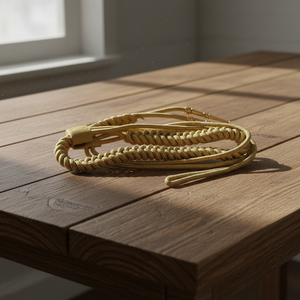 Cordón de uniforme metálico dorado de Mylar de alta calidad con núcleo de algodón y puntas decorativas - Product Image 5