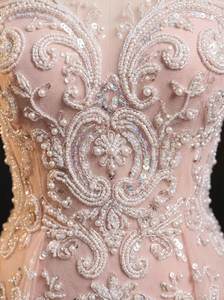 Vestido de Noche Rosa de Lujo con Cuentas, Manga Corta, Bordado de Perlas, Tul, Corte en A, Vestido de Fiesta para Mujer, Elegante Vestido para Invitadas de Boda - Product Image 5