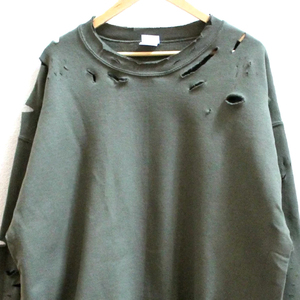 Men's Ripped Knitted Slight Stretch Polyester/Cotton <b>Pullover</b> <b>Sweater</b> Solid Color Long Sleeve Crew Neck Winter Wear - Product Image 3