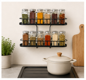 Organisateur de comptoir en métal noir robuste résistant à la chaleur, étagère de rangement à trois niveaux, porte-serviettes en papier, essentiels de cuisine - Product Image 6
