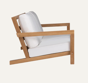 Sofá de Jardín de Dos Plazas con Estructura de Madera de Teca Sólida, Diseño Tropical, Cojines Gruesos Impermeables, Ecológico y Duradero para Patio u Hotel - Product Image 3