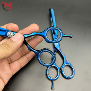Ciseaux à cheveux bleus pour la dépaçage, 30 dents, acier inoxydable, manche court, pour droitiers, usage professionnel en salon - Product Image 4