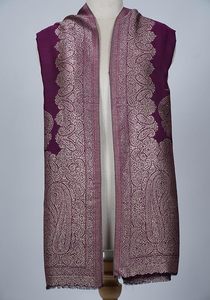 Chal de Cachemira VIC, Lana Fina Transpirable, Diseño Paisley, para Mujer, Acabado Brillante, Elegante, para Uso Diario y al Aire Libre - Product Image 6