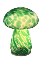 Lampe de table décorative LED sans fil rechargeable en verre moderne, forme champignon, commande tactile, type-C, lumière blanc chaud à intensité variable, sur batterie