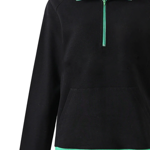 Custom <b>Black</b> Unisex Quarter Zip <b>Sweatshirt</b> with custom logo options B2B apparel sourcing for custom organization apparel - Product Image 2
