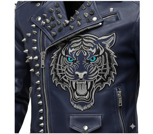 <b>Punk</b> Rock Leather Studded Motorcycle <b>Jacket</b> Battle <b>Jacket</b> Men CowHide Leather <b>jacket</b> Breathable EcoFriendly Casual <b>jacket</b> 4 Men - Product Image 4