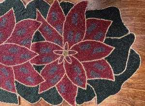 Poinsettia Beaded Christmas Table Runner - Product Image 3