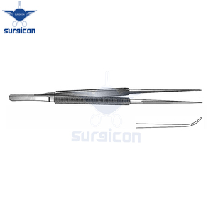 Pinzas de Sutura Microquirúrgicas Curvas de 18 cm / 7 Pulgadas con Punta Fina de 0.6 mm, Instrumento Microquirúrgico de Acero Inoxidable para Trabajo de Precisión - Product Image 4