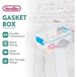 Set da 6 Contenitori Organizzativi in Plastica Resistente da 7,5 Quarti, Contenitori per Stoccaggio Resistenti alle Intemperie con Coperchi a Chiusura per Armadio - Product Image 3