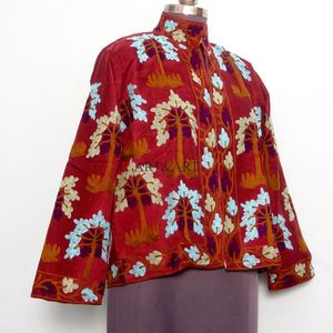 Chaqueta Bordada India ART&ART para Mujer, Estilo Boho de Verano, Mangas Largas, Cuello Alto, Transpirable, Ecológica y de Secado Rápido - Product Image 4