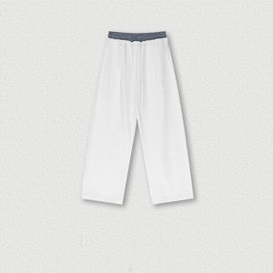 Women's Gray Knitted Straight Loose Fit Knee Length Pants With Drawstring Waist Mid Rise Casual Autumn Wear Solid Color 100 - Product Image 6